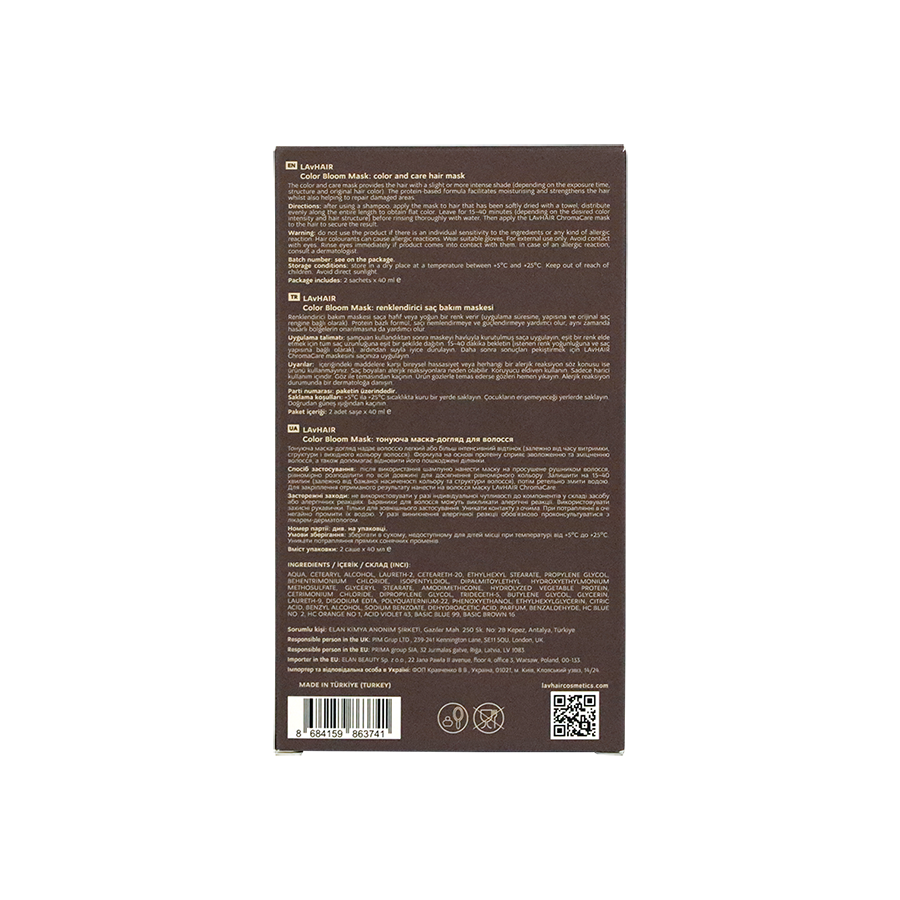Tonlayıcı saç bakım maskesi Color Bloom Maskesi (Ice Brunette)