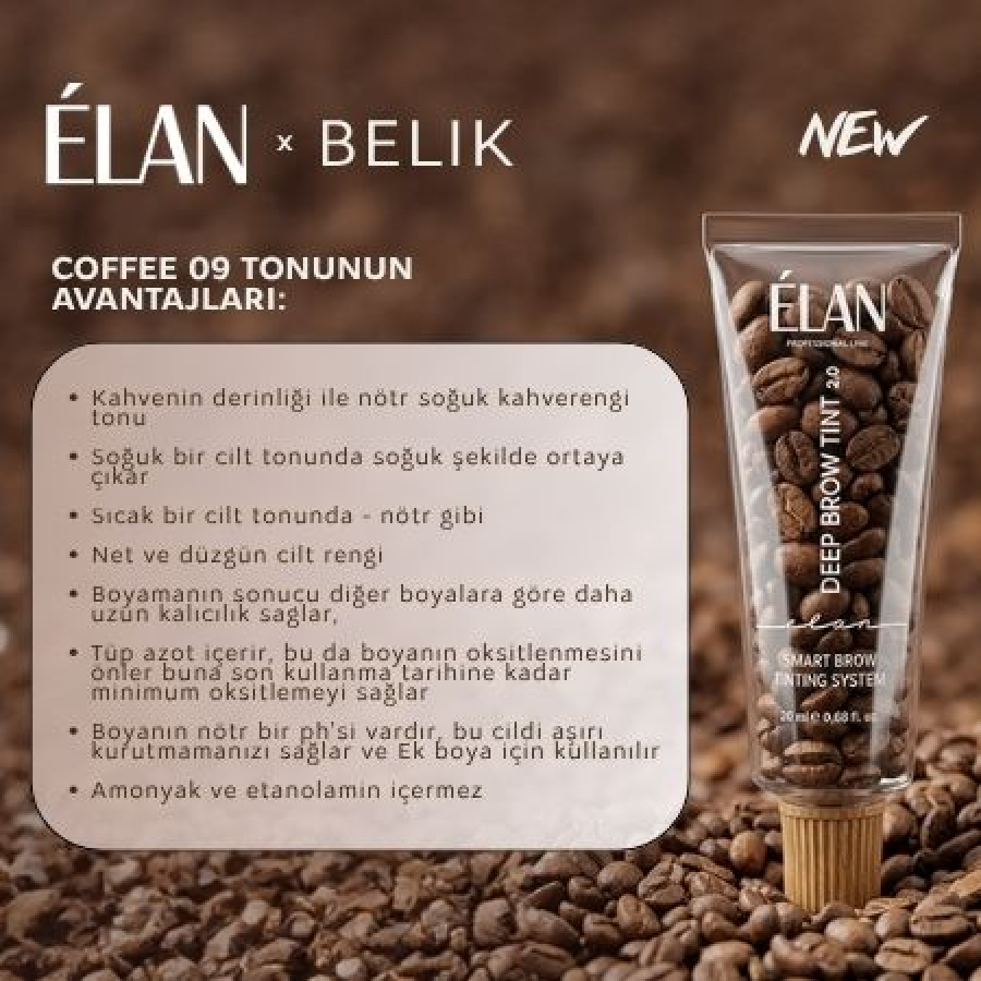 Kaş boyası "Deep Brow Tint 2.0" 09 COFFEE koyu kahverengi (20 ml)