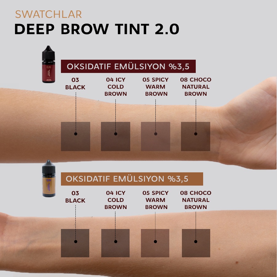 Kaş boyası «Deep Brow Tint 2.0» 08 CHOCO natural brown (20 ml)